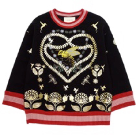 GUCCI Sweaters - Gucci Embroidered Bee  Golden Heart sweatshirt XS